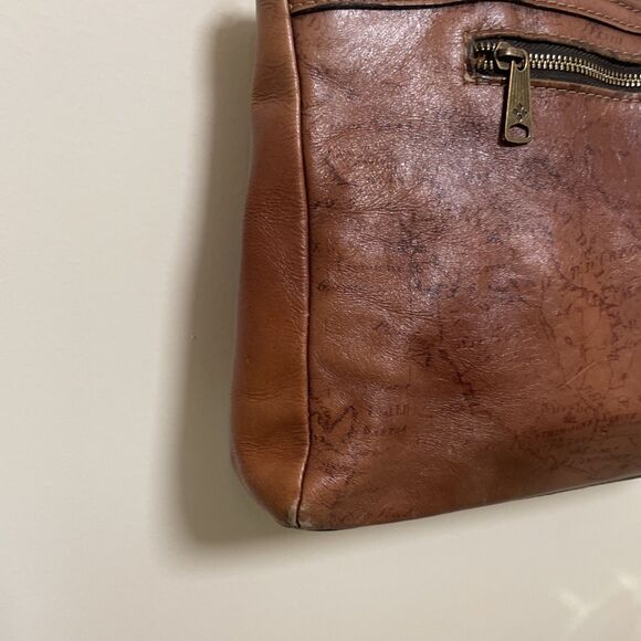 Vintage Patricia Nash Map Signature Design Leather Handbag Purse Shoulder Bag - Picture 5 of 16